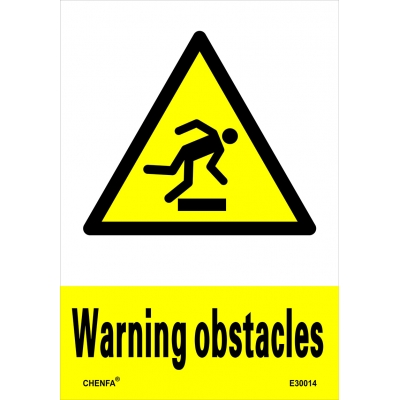 Warning Obstacles Sign Safety Signs Warning Signs PVC Sign E30014