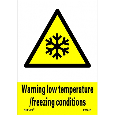 Warning Low Temperature / Freezing Conditions Sign Safety Signs Warning Signs PVC Sign E30016