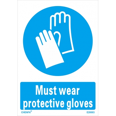 Must Wear Protective Gloves Sign Safety Signs Direction Signs PVC Sign E20003