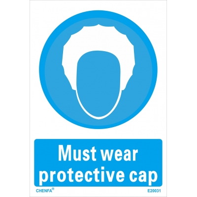 Must Wear Protective Cap Sign Safety Signs Direction Signs PVC Sign E20031