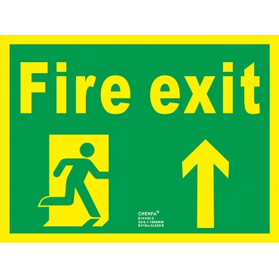 Fire Exit Sign Glow In the Dark Photoluminescent Fire Safety Signs Escape Sign E14192-2