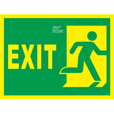 Right Exit Sign Glow In the Dark Photoluminescent Fire Safety Signs Escape Sign E14180-1