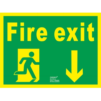 Fire Exit Sign Glow In the Dark Photoluminescent Fire Safety Signs Escape Sign E14193-2