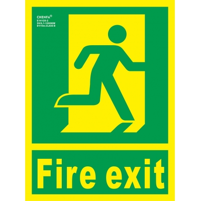 Right Fire Exit Sign Glow In the Dark Photoluminescent Fire Safety Signs Escape Sign E14120-2