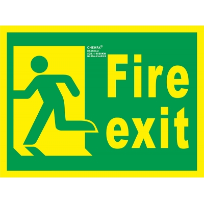 Left Fire Exit Sign Glow In the Dark Photoluminescent Fire Safety Signs Escape Sign E14181-2