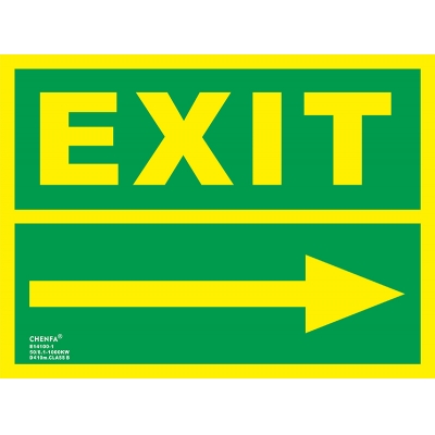 Right Exit Sign Glow In the Dark Photoluminescent Fire Safety Signs Escape Sign E14100-1