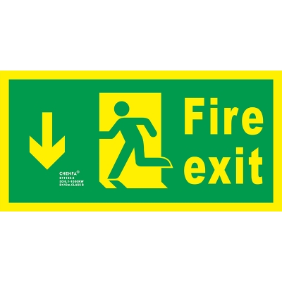 Fire Exit Sign Glow In the Dark Photoluminescent Fire Safety Signs Escape Sign E11135-2