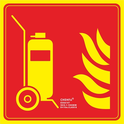  Trolley Fire Extinguisher Signs Safety Signs Glow In the Dark  Photoluminescent Fire Safety Signs E00A107